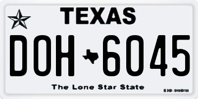 TX license plate DOH6045