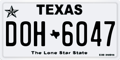 TX license plate DOH6047