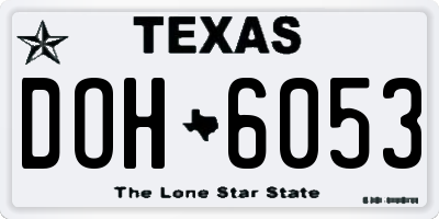 TX license plate DOH6053