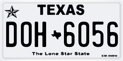 TX license plate DOH6056