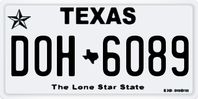 TX license plate DOH6089