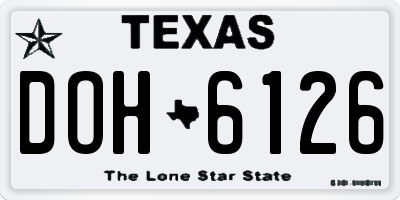 TX license plate DOH6126