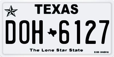 TX license plate DOH6127