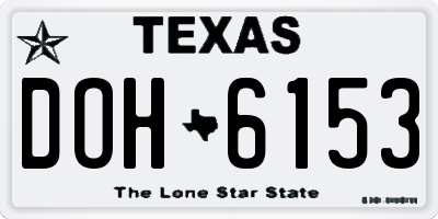 TX license plate DOH6153