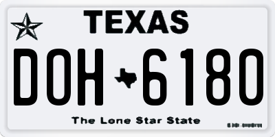 TX license plate DOH6180
