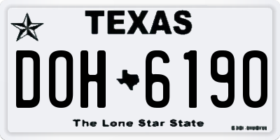 TX license plate DOH6190