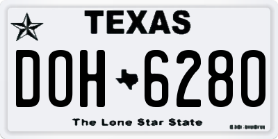 TX license plate DOH6280