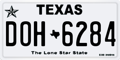 TX license plate DOH6284