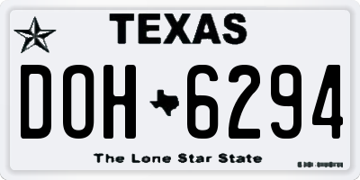 TX license plate DOH6294