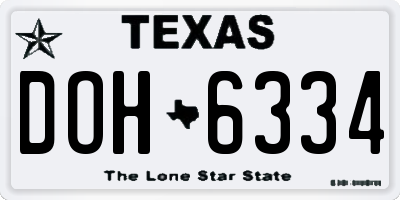 TX license plate DOH6334