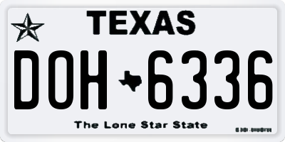 TX license plate DOH6336