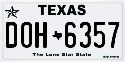 TX license plate DOH6357