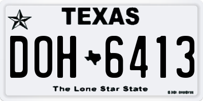 TX license plate DOH6413