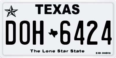 TX license plate DOH6424