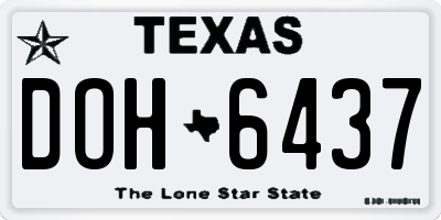 TX license plate DOH6437
