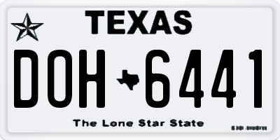 TX license plate DOH6441