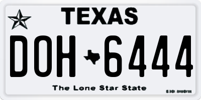 TX license plate DOH6444
