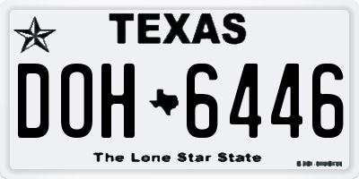 TX license plate DOH6446