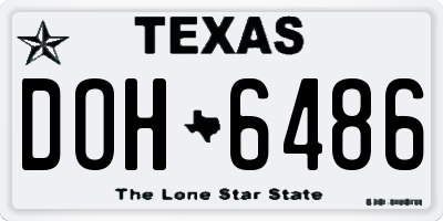 TX license plate DOH6486