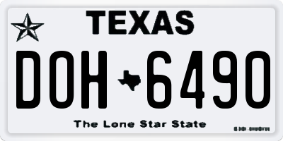 TX license plate DOH6490