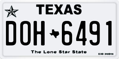 TX license plate DOH6491
