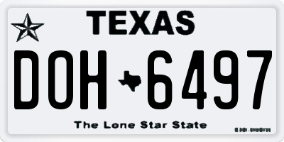 TX license plate DOH6497