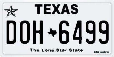 TX license plate DOH6499