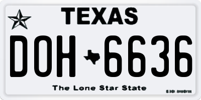 TX license plate DOH6636