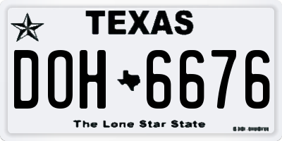 TX license plate DOH6676