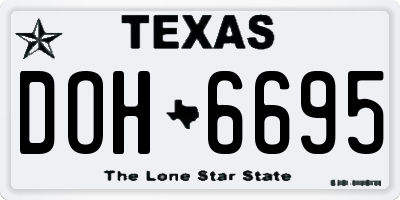 TX license plate DOH6695