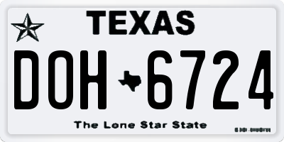 TX license plate DOH6724