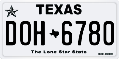 TX license plate DOH6780