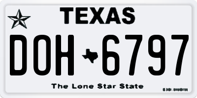TX license plate DOH6797