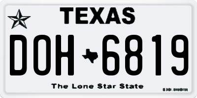 TX license plate DOH6819