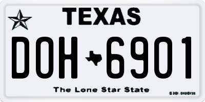 TX license plate DOH6901