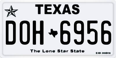 TX license plate DOH6956