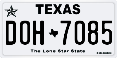TX license plate DOH7085