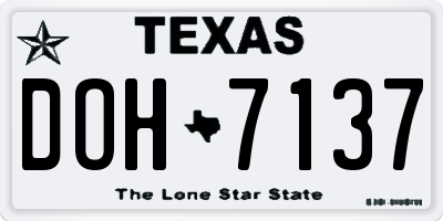TX license plate DOH7137