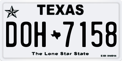 TX license plate DOH7158
