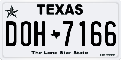 TX license plate DOH7166