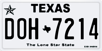 TX license plate DOH7214