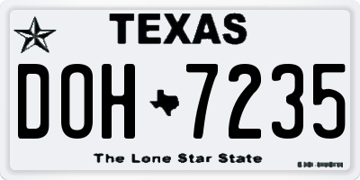 TX license plate DOH7235