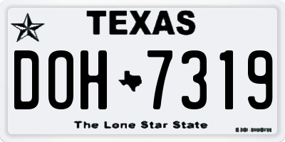 TX license plate DOH7319