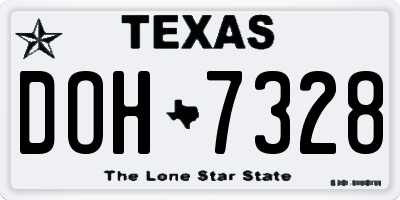 TX license plate DOH7328