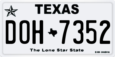 TX license plate DOH7352