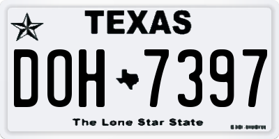 TX license plate DOH7397