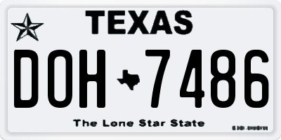 TX license plate DOH7486