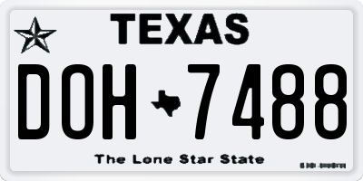 TX license plate DOH7488