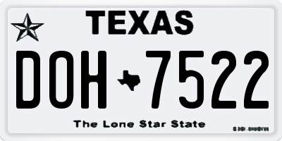 TX license plate DOH7522