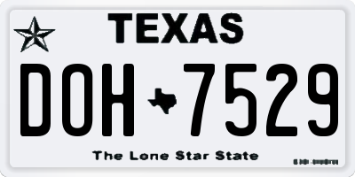 TX license plate DOH7529